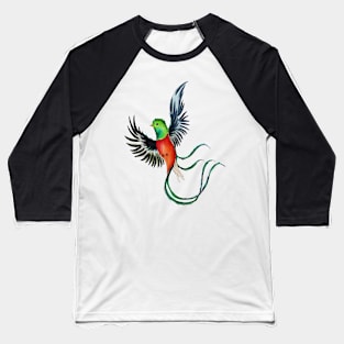 Flying Quetzal in Watercolor Baseball T-Shirt